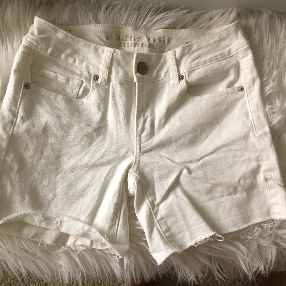 White Jean Shorts